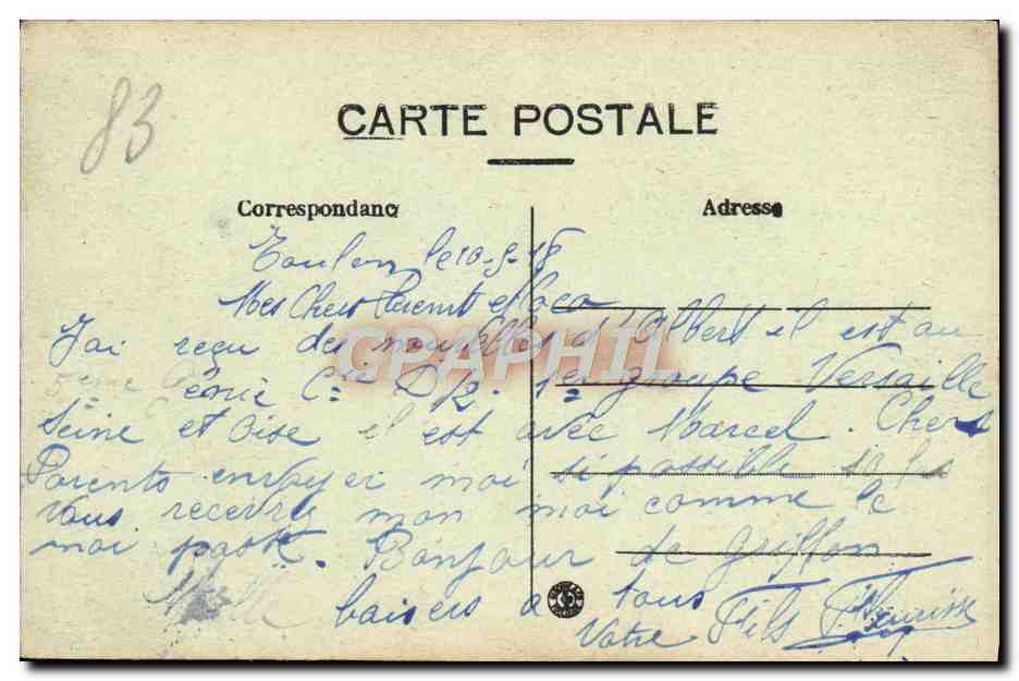CPA Toulon Entree du Port Bateaux — Rückseite
