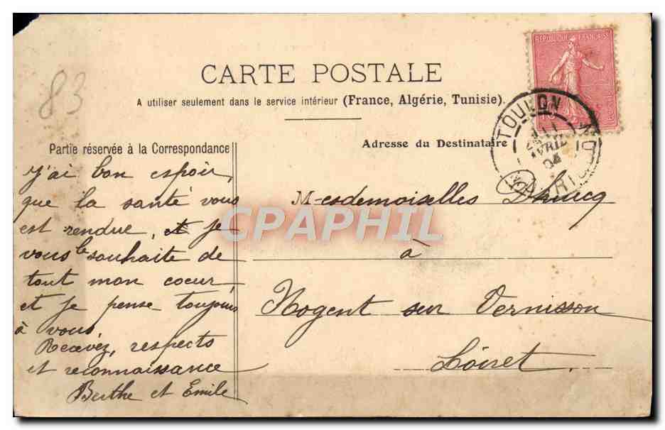 Toulon — La Gare et les Jardins — Collection A. Couturier — Reverso
