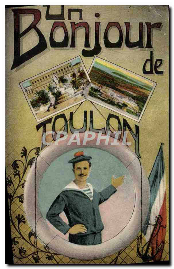 Un Bonjour de Toulon — carte postale touristique — éditeur inconnu
