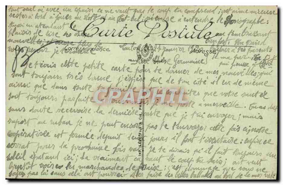 Un Bonjour de Toulon — vue du port avec marin — éditeur LL. — Reverso