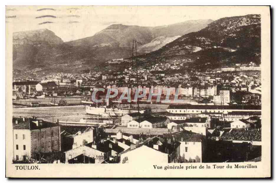 CPA Toulon Vue generale Prise de la Tour du Morillon Bateau