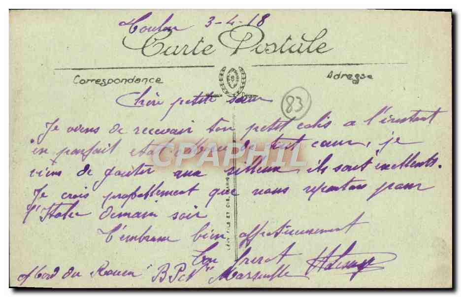 Toulon — Le Monument du Génie Maritime — Selecta — Verso