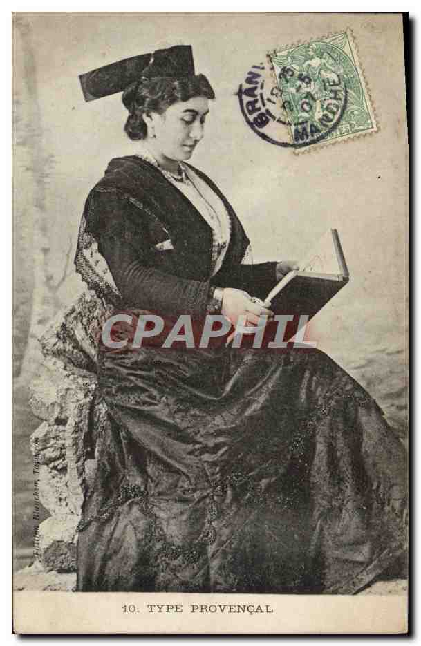 Femme en costume provençal — Type Provençal n°10 — Édition Rieudom, Toulouse