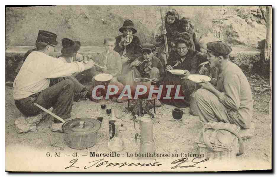 CPA Marseille La Bouillabaisse au Cabanon TOP