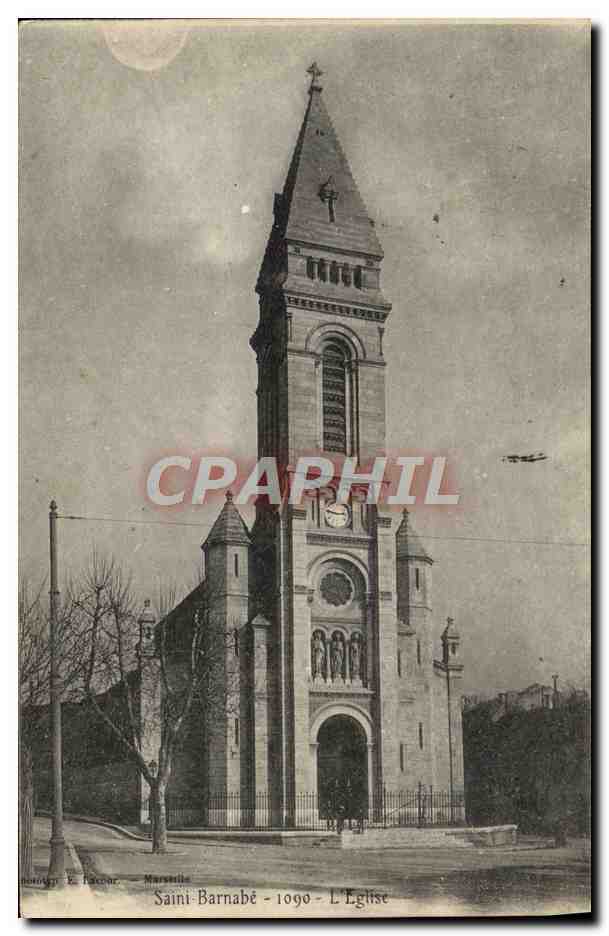 Saint-Barnabé - L'Église - Photographie E. Favour, Marseille - 1909