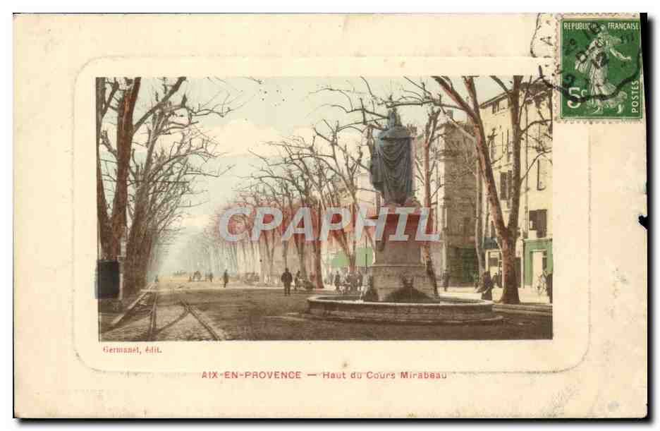 AIX-EN-PROVENCE — Haut du Cours Mirabeau — Germanel, édit.
