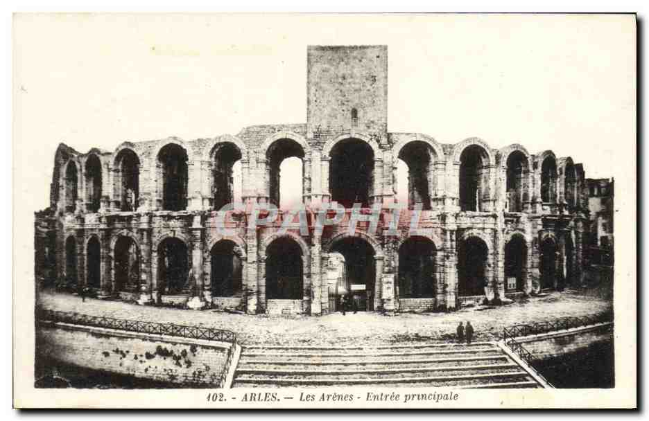 CPA Arles Les Arenes Entree Principale