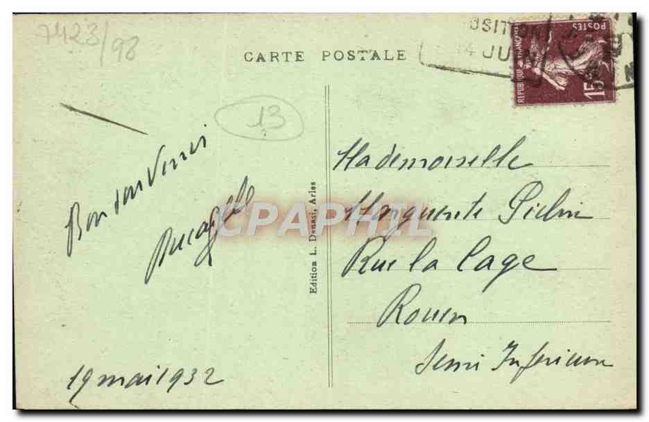 CPA Arles Cloitre Saint Trophime Ensemble des Galeries — Verso