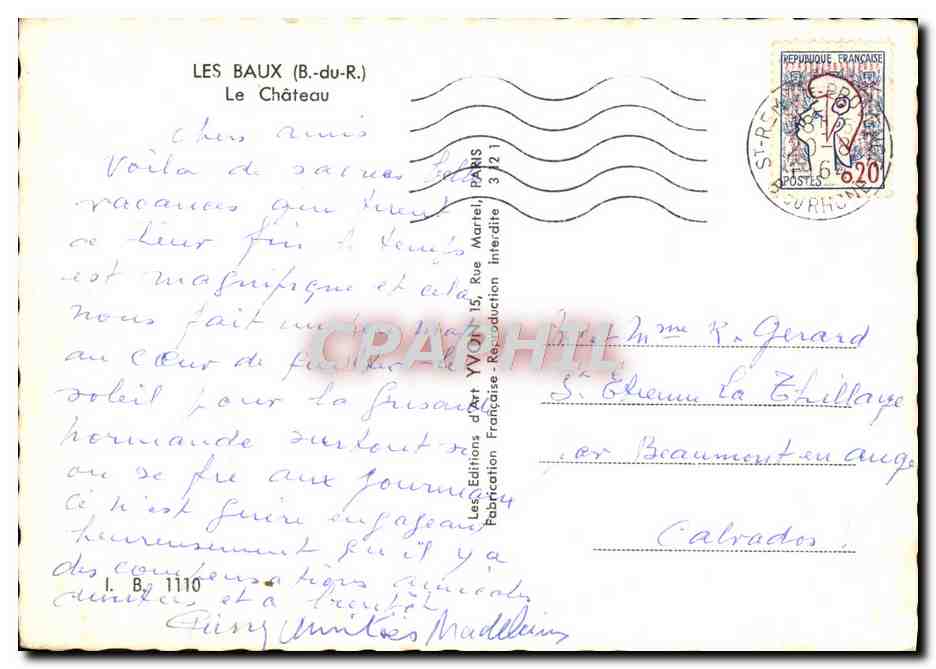 Les Baux (B.-du-R.) — Le Château — Les Éditions d'Art Yvon, Paris — Verso