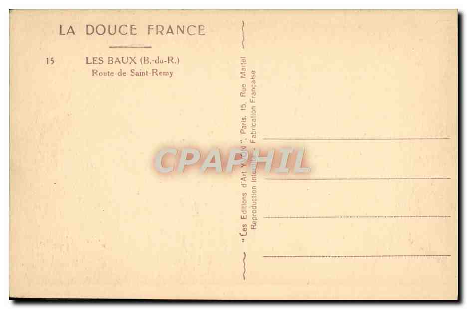 Paysage montagneux avec berger et troupeau — éditeur 'LA DOUCE FRANCE', n°15 — Verso