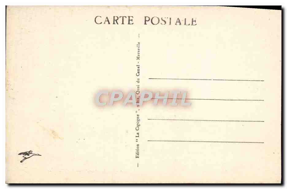 Camp de CARPIAGNE — Les Bureaux et le Mess des S/Officiers — Édition « La Cigogne », Quai du Canal, Marseille — Verso