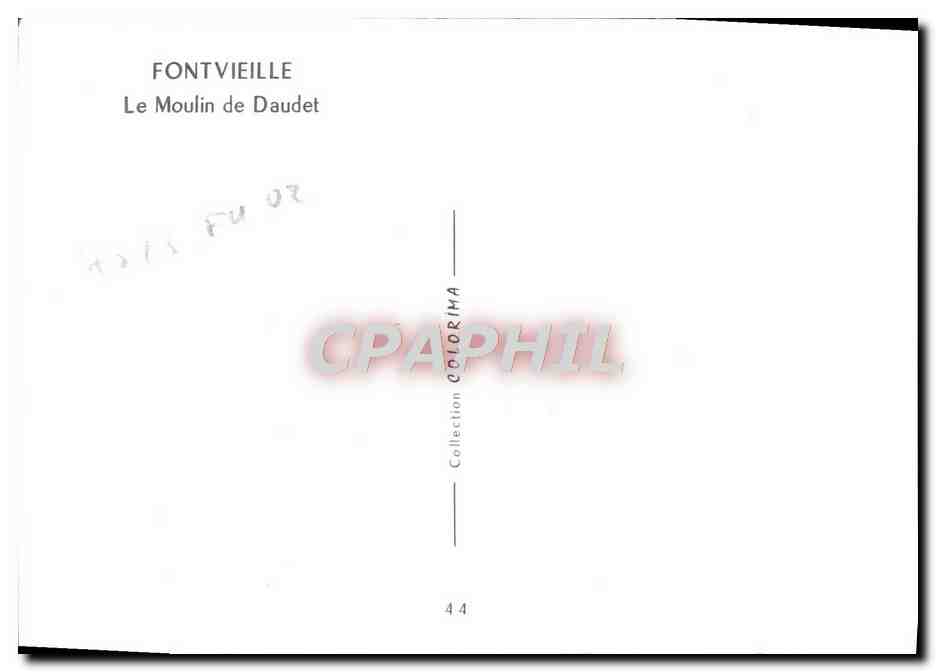 CPM Fontvieille Le Moulin de Daudet — Rückseite