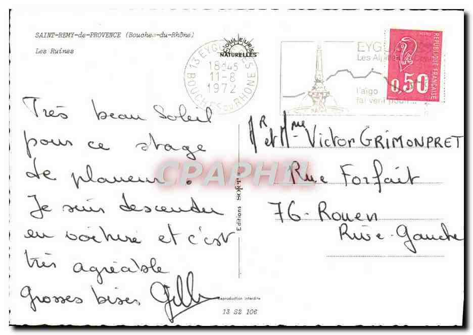Les Ruines — Saint-Rémy-de-Provence (Bouches-du-Rhône) — Editions Naturelles — Verso