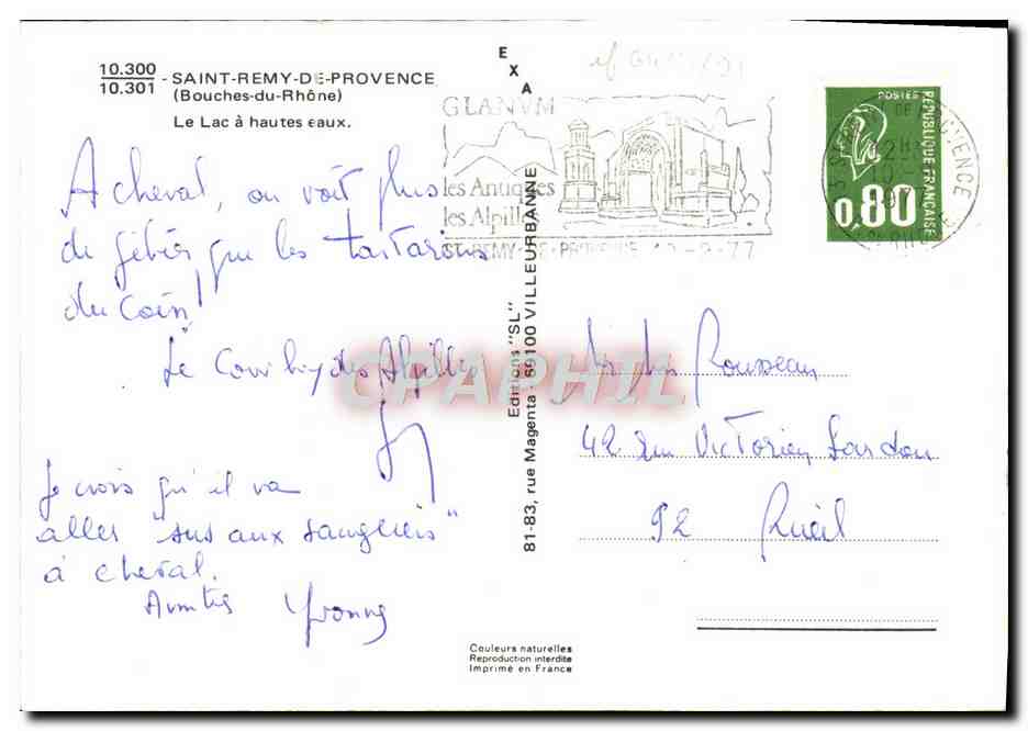 Le Lac à hautes eaux — Saint-Rémy-de-Provence — Éditeur 'SL' n°10.301 — Reverso