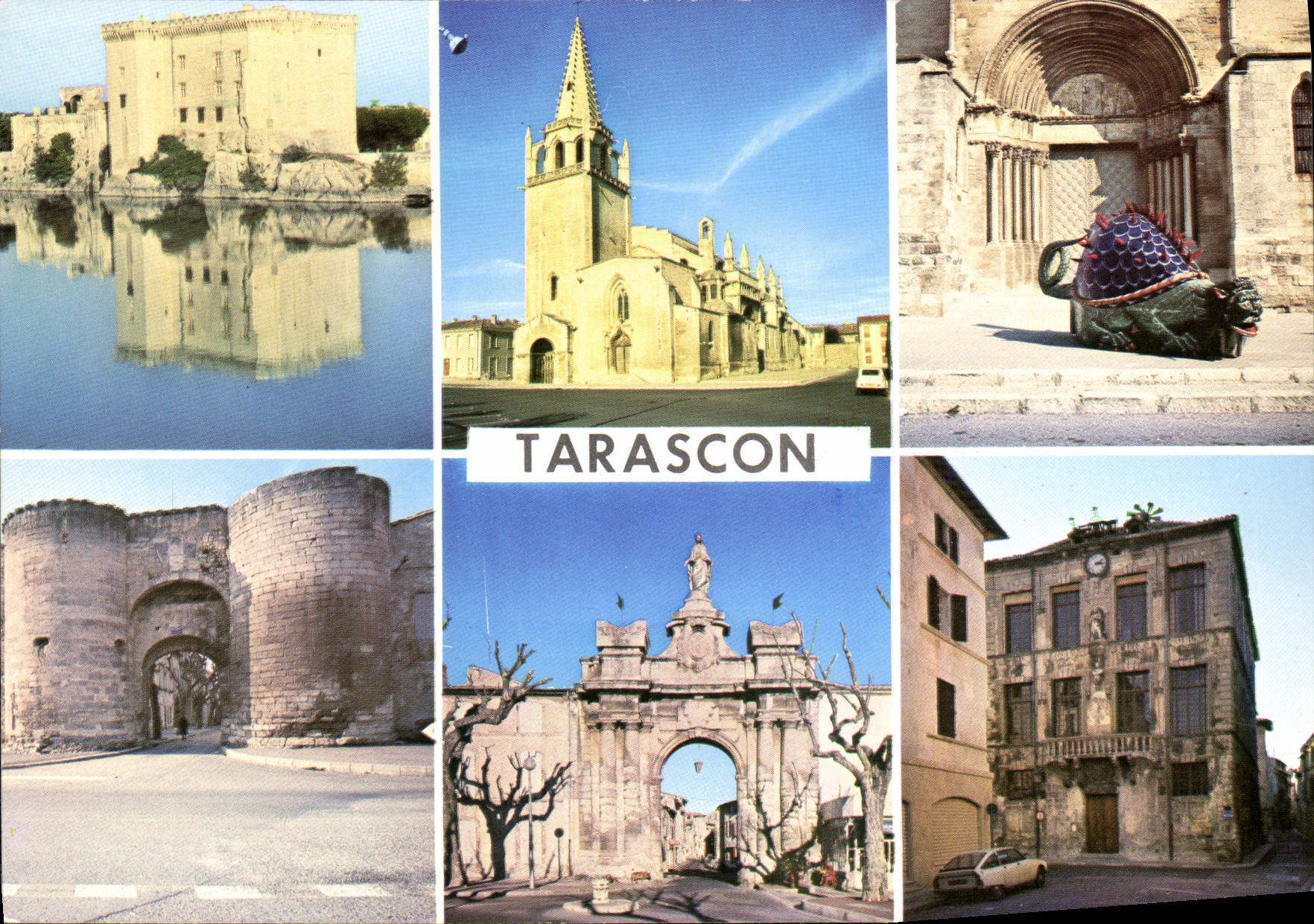 CPM Tarascon Chateau du Roi Rene Eglise Sainte Marthe 