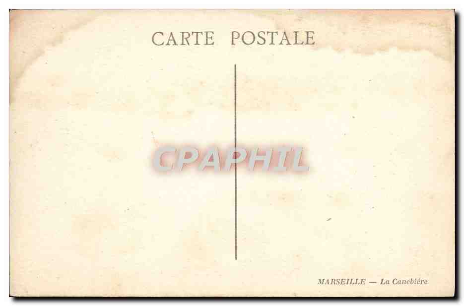CPA Marseille La Canehiere — Verso