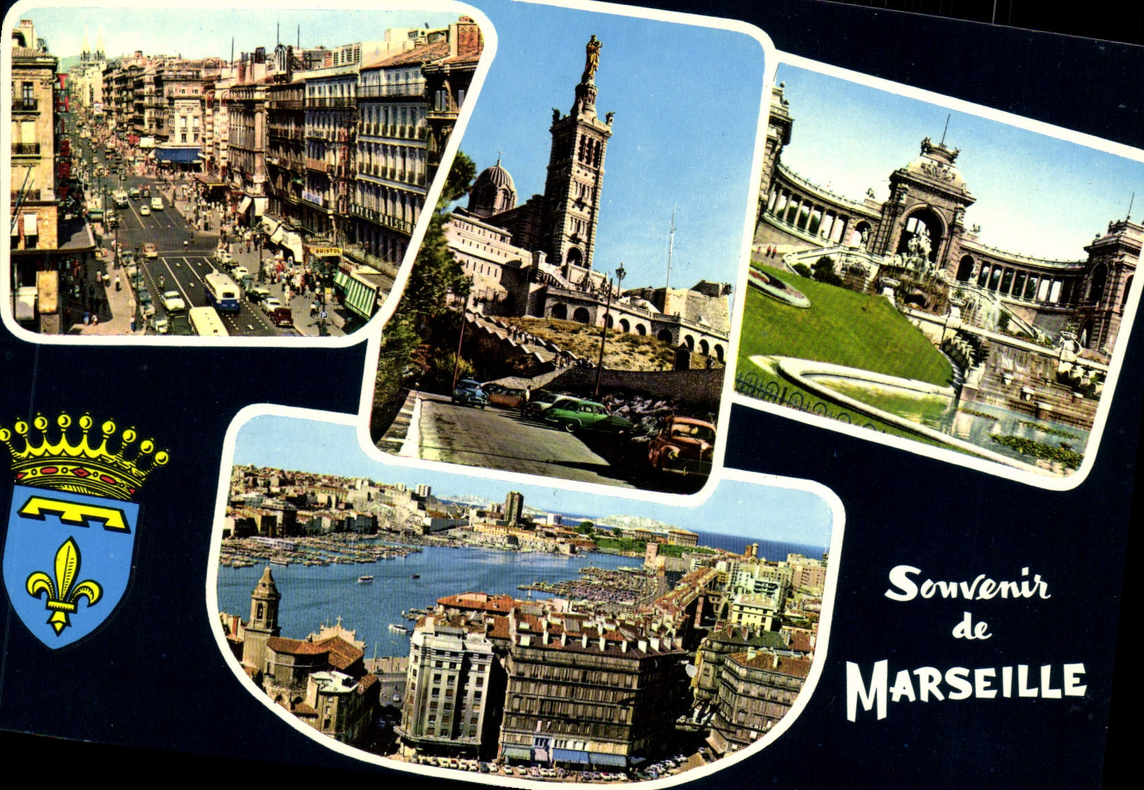 CPM Marseille Notre Dame De La Card Palais Longchamp Panorama du port 
