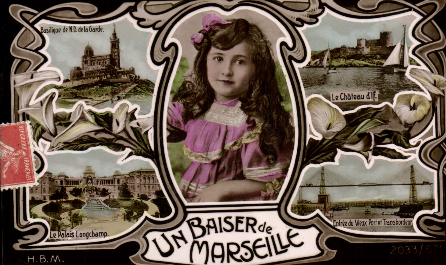 CPA Marseille Un Baiser Enfant