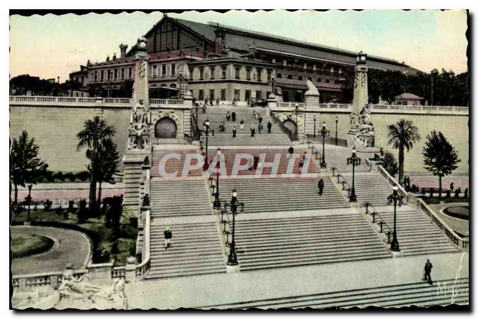 CPA Marseille Les Escaliers de la Gare