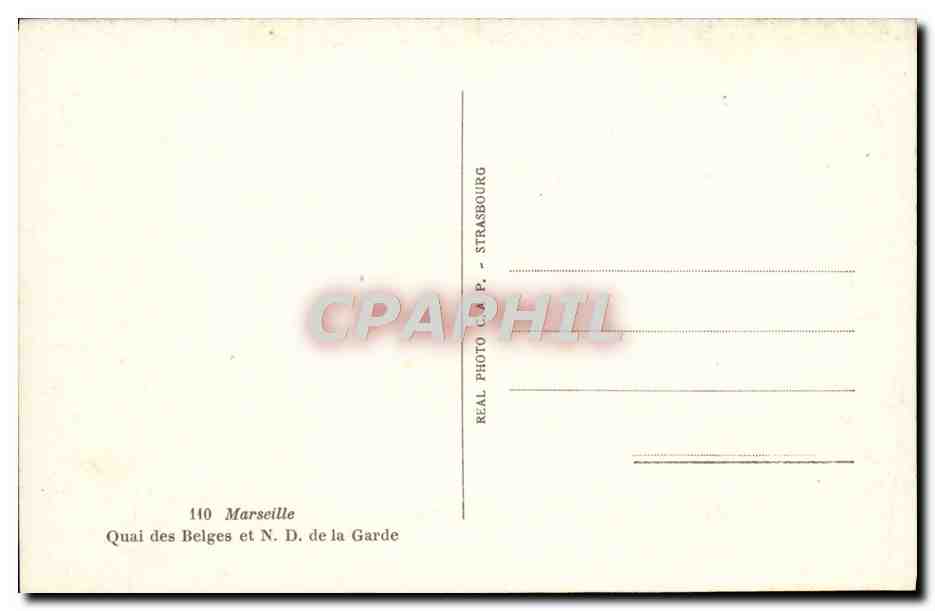 CPA Marseille Le Quai des Belges et Nd de la Garde Bateaux — Verso