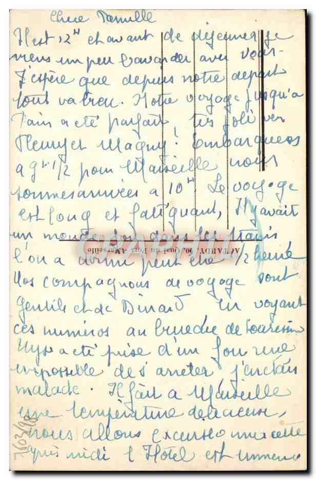 CPA Marseille La Cathedrale — Verso