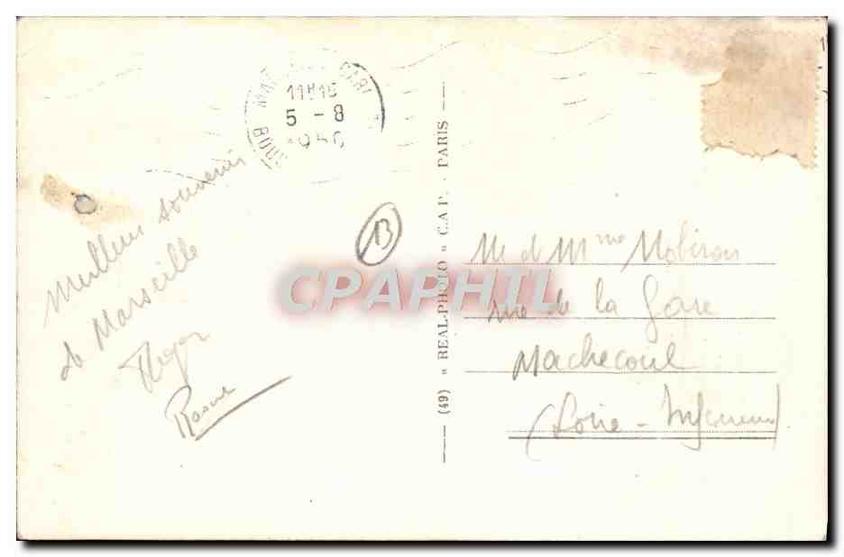 CPA Marseille La Cathedrale et Notre Dame de la Garde Bateaux — Rückseite