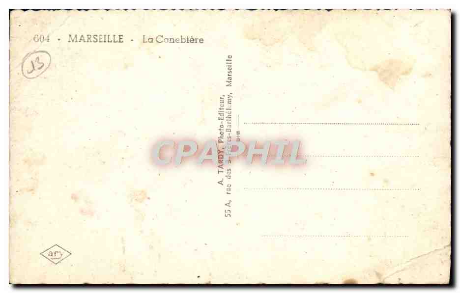CPM Marseille La Canebiere  — Verso