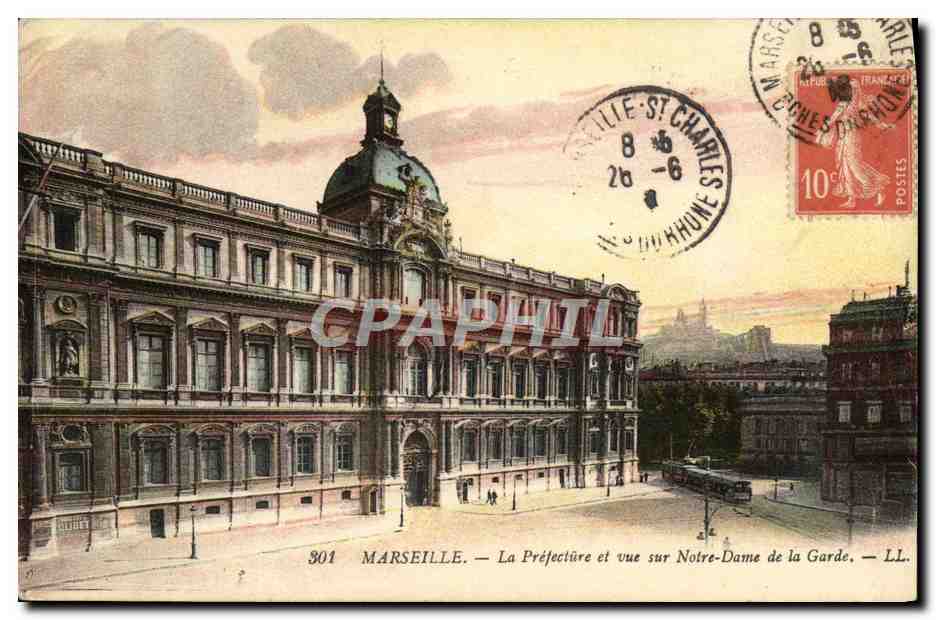CPA Marseille La Prefecture et vue sur Notre Dame de la Garde 