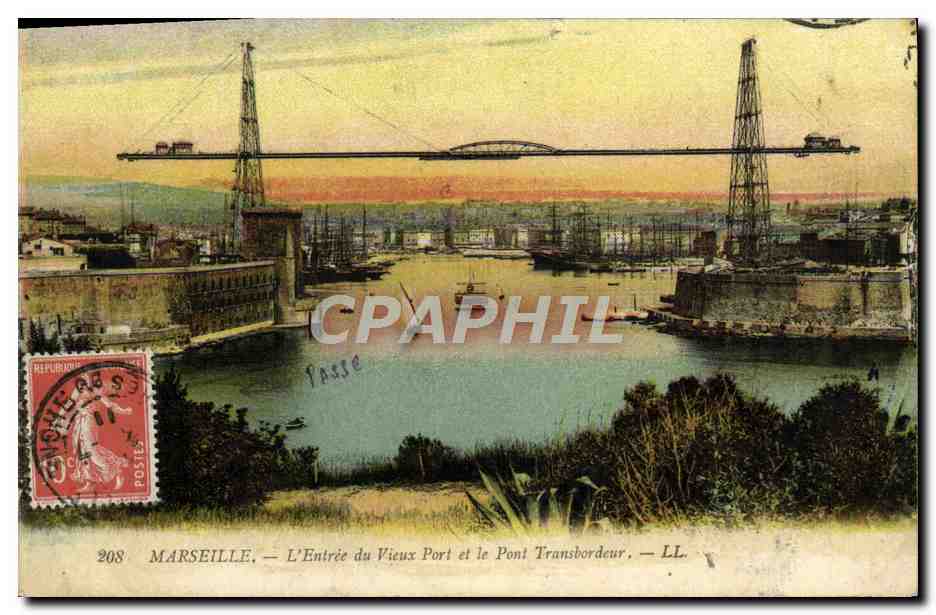 CPA Marseille L'Entree du Vieux Port et le Port Transbordeur 