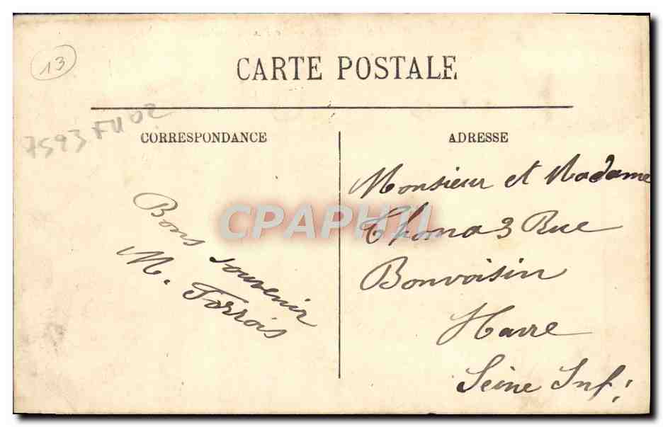 CPA Marseille Le Pont Transbordeur  — Verso