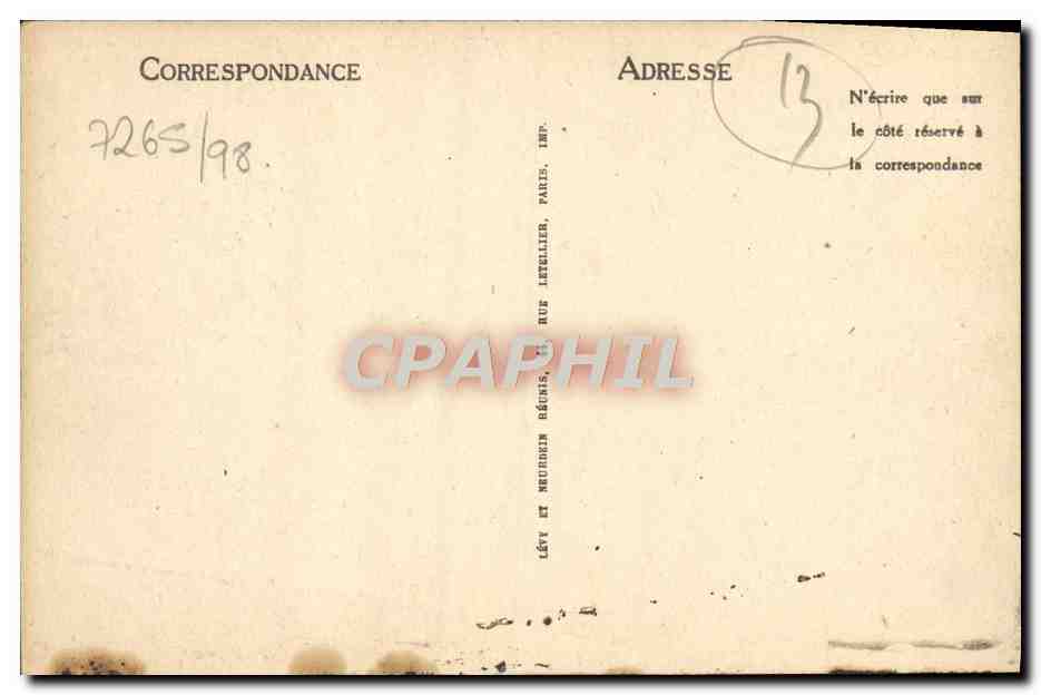 CPA Marseille Le Phare de la Desirade Depart d'une Courrier de Chine Bateau  — Rückseite