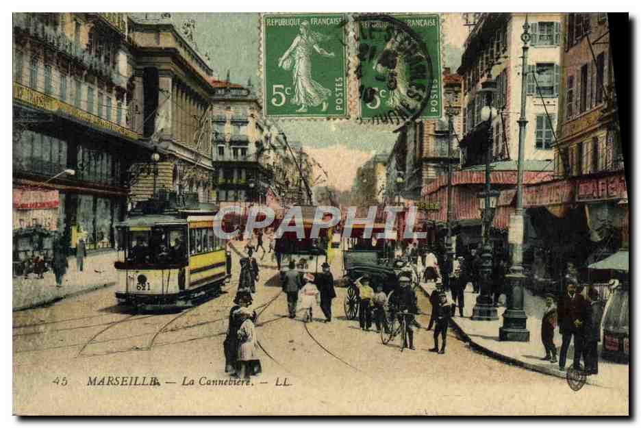 CPA Marseille La Cannebiere Tramway