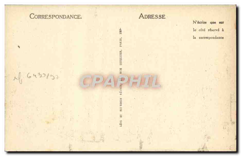 CPA Marseille Hotel Des Postes  — Verso