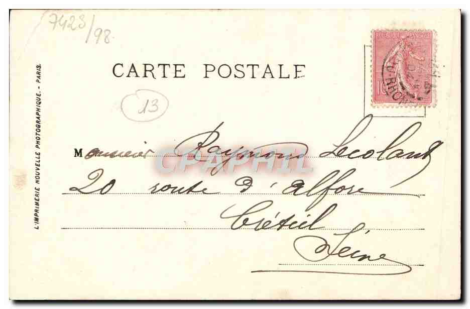 CPA Marseille L'Eglise des Reformes  — Rückseite