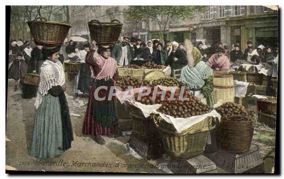 CPA Marseille Un coin du grand marche 