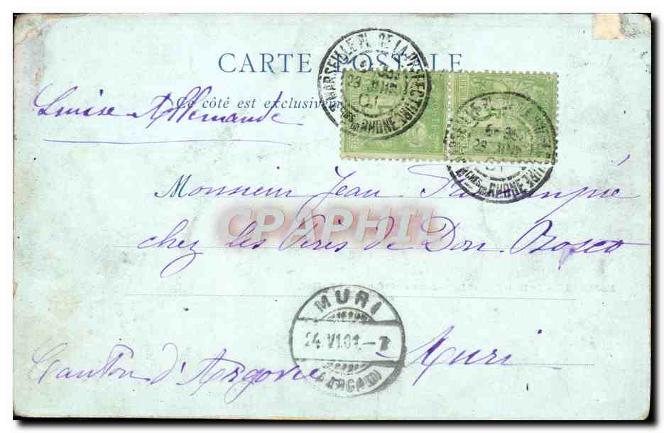 CPA Marseille Le Vieux Port et Notre Dame de la Garde  — Rückseite