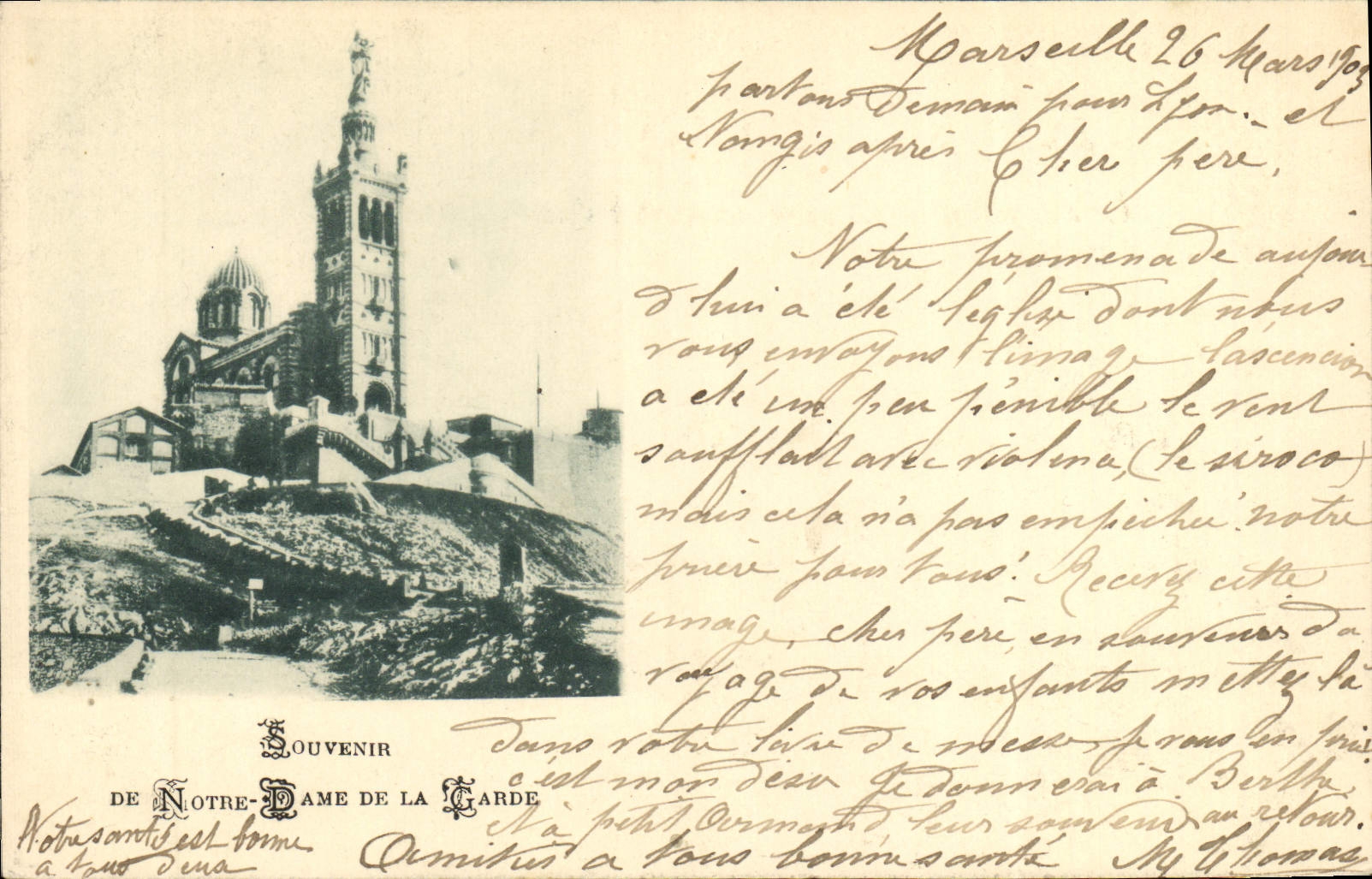 CPA Marseille Souvenir de Notre Dame de la Garde 