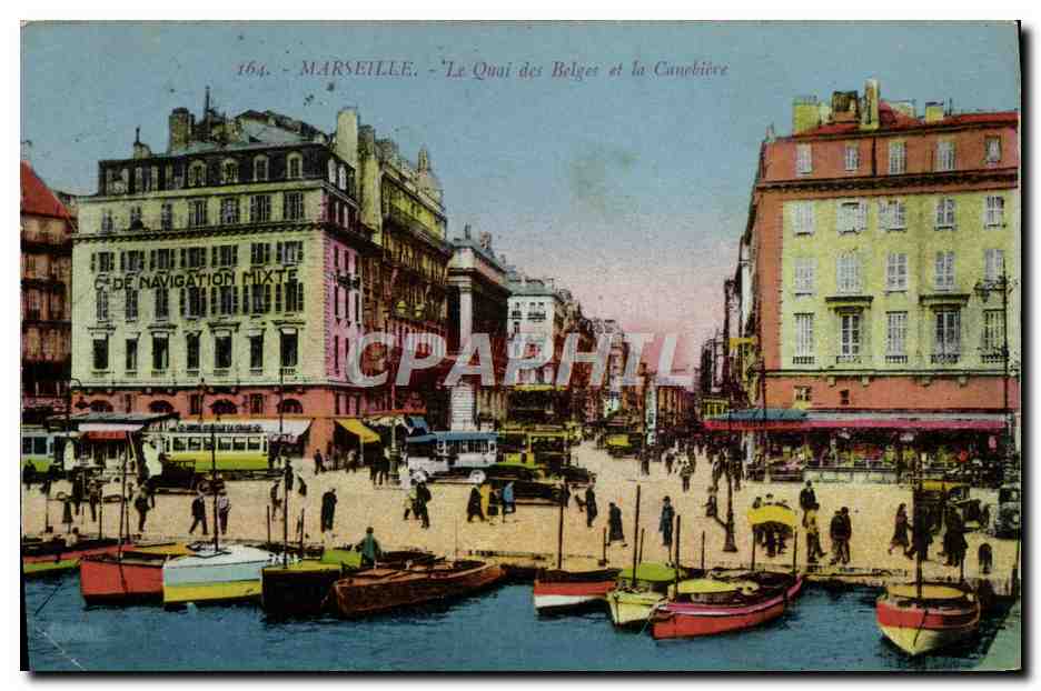 CPA Marseille La Quai des Belges et la Canebiere 