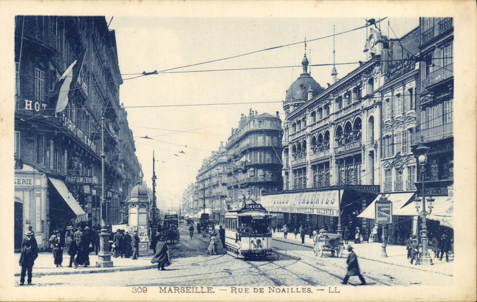 CPA Marseille Rue de Noailles Tramway
