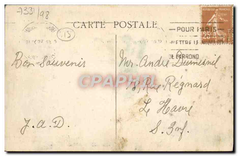 Marseille — Die Kathedrale und das Denkmal "Den Helden des Meeres" — Edit. Gandini — Rückseite