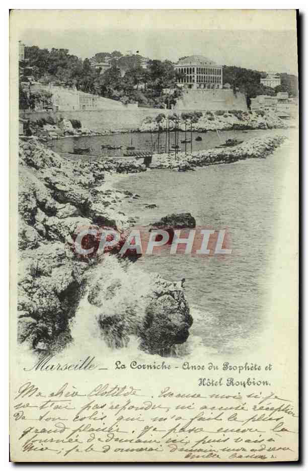 CPA Marseille La Corniche Anse du Prophete et Hotel Roubion 