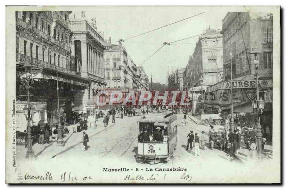 CPA Marseille La Cannebiere Tramway