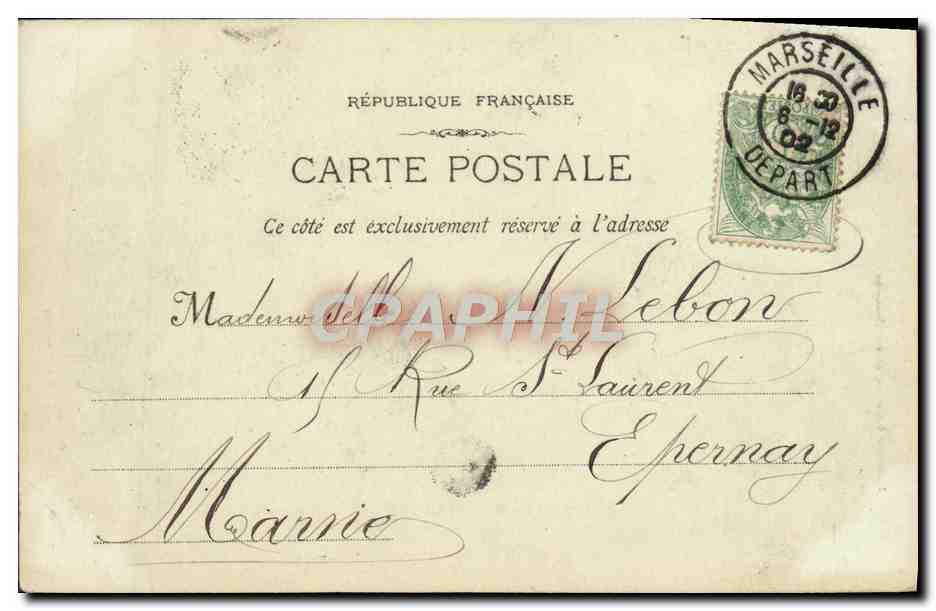 CPA Marseille Le Cours Belsunce  — Rückseite