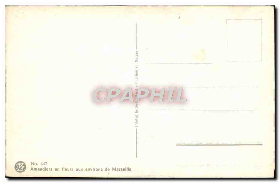 CPA Amandiers en fleurs aux environs de Marseille  — Rückseite