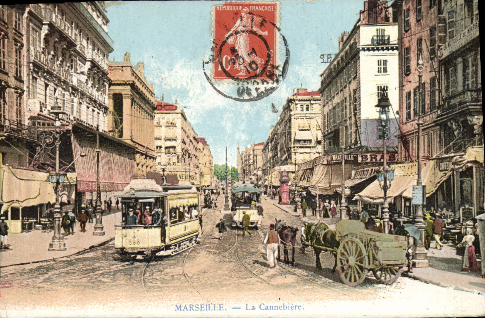 CPA Marseille La Cannebiere Tramway