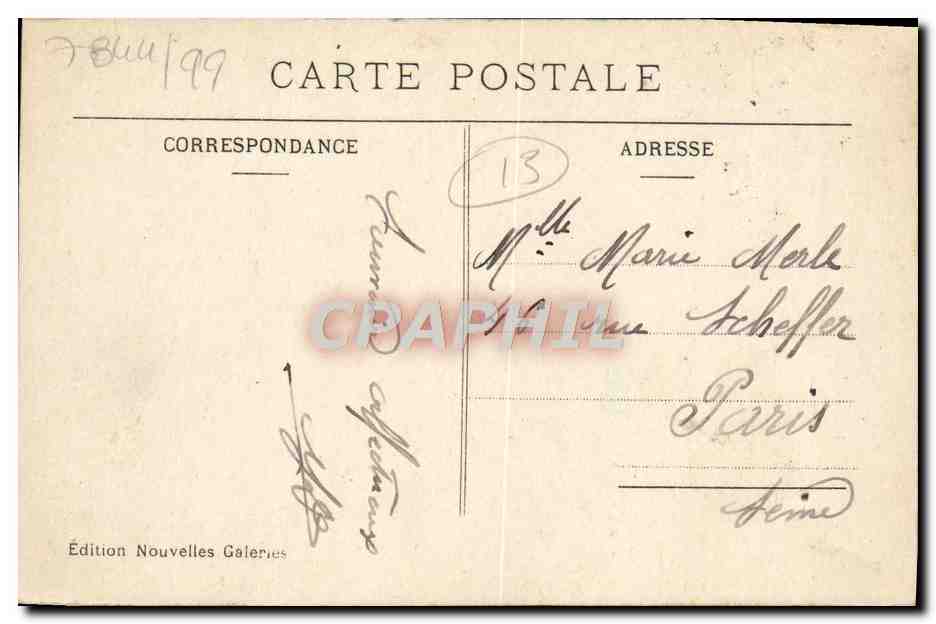 CPA Marseille La Cannebiere Tramway — Verso