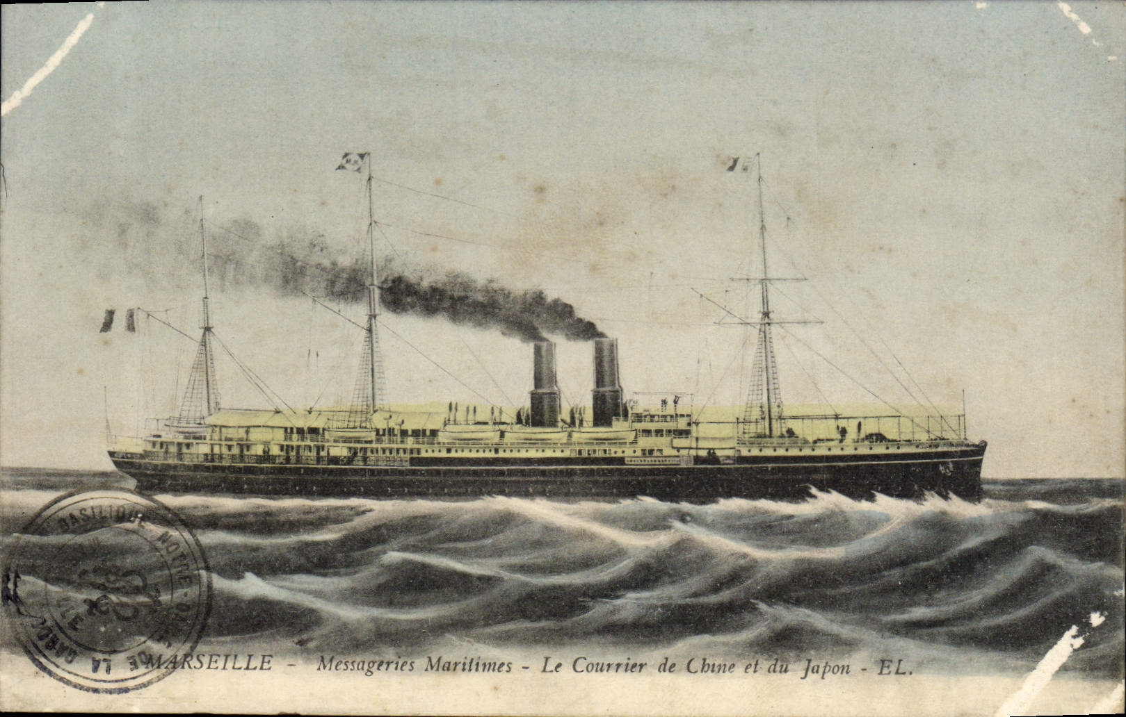 CPA Marseille Messageries Maritimes Bateau