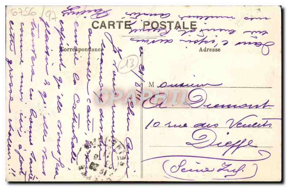 CPA Marseille Cathedrale et Canal St Jean  — Verso