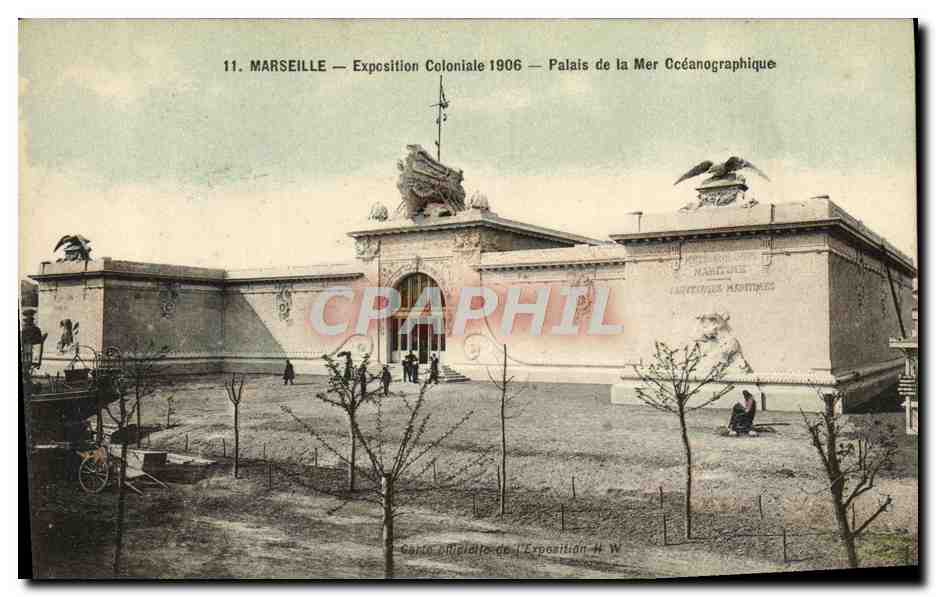 CPA Marseille Exposition Coloniale 1906 Palais de la mer oceanographique