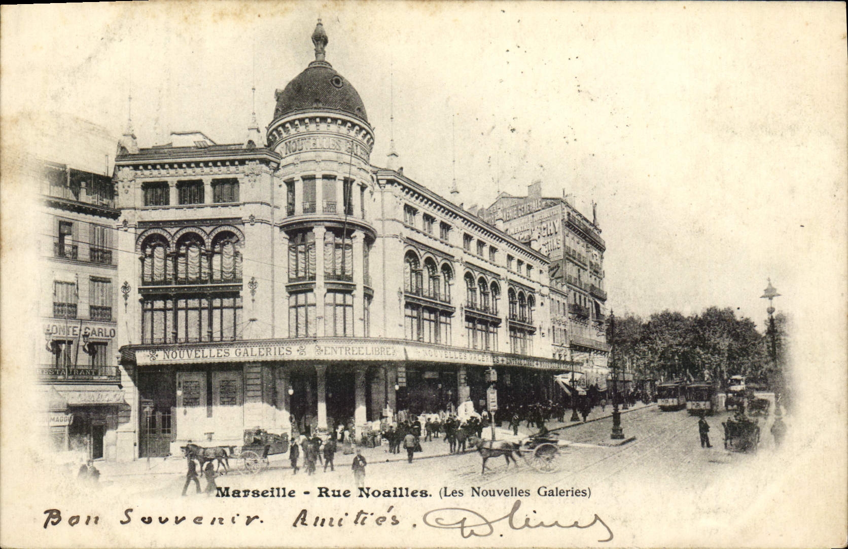 CPA Marseille Rue Nouailles Les Nouvelles Galeries 